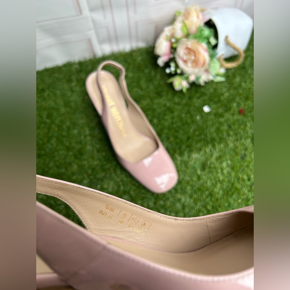 STUART WEITZMAN Cryblock pink 85 Slingback Pump  women Size 6 Ballet Patent - Picture 17 of 17